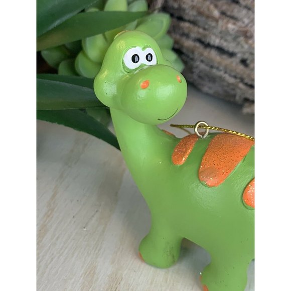 Green Dinosaur Christmas Tree Ornament Resin Ornament Kids Ornament O4 - Picture 3 of 6
